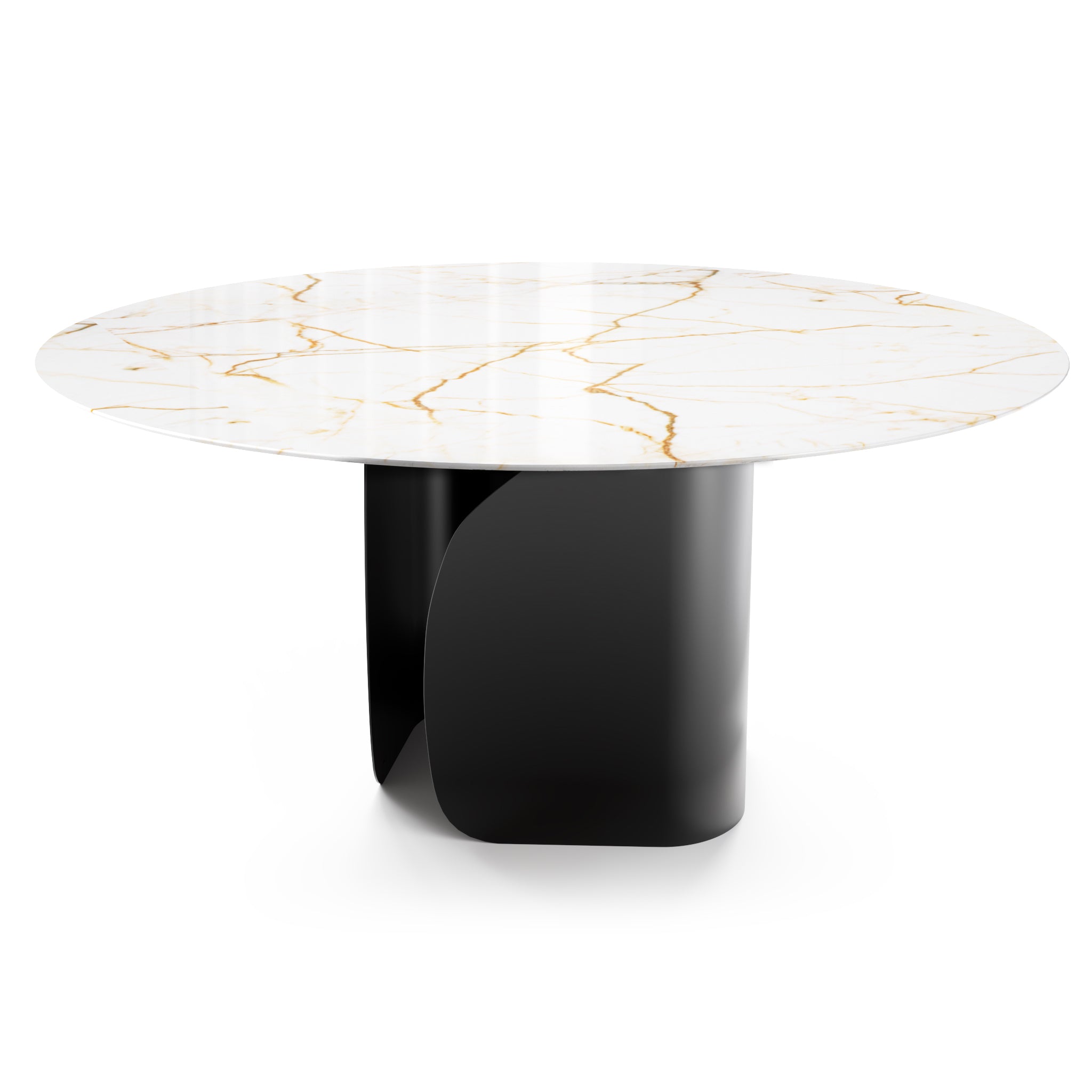 Twins Dining Table Matt Black Golden Statuary Marble – Italian Luxury ...