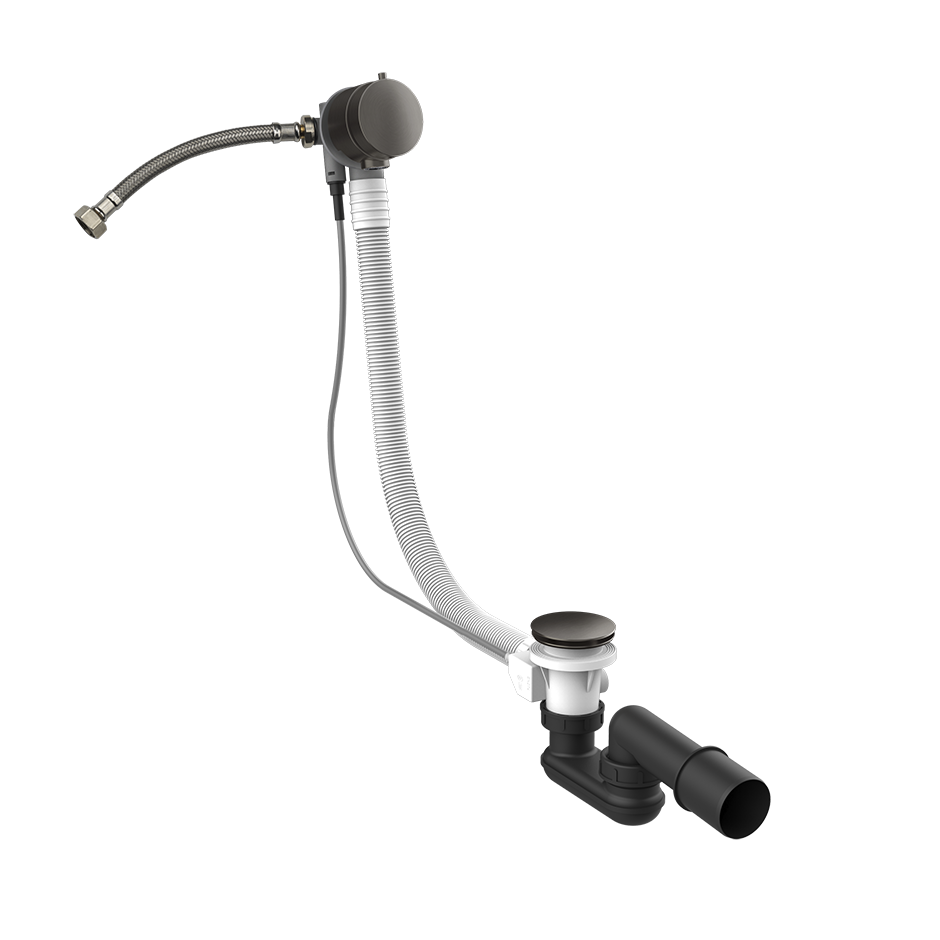 Gessi Polyethylene Column Bath Waste - 01080 Showers GESSI Black Metal Brushed PVD