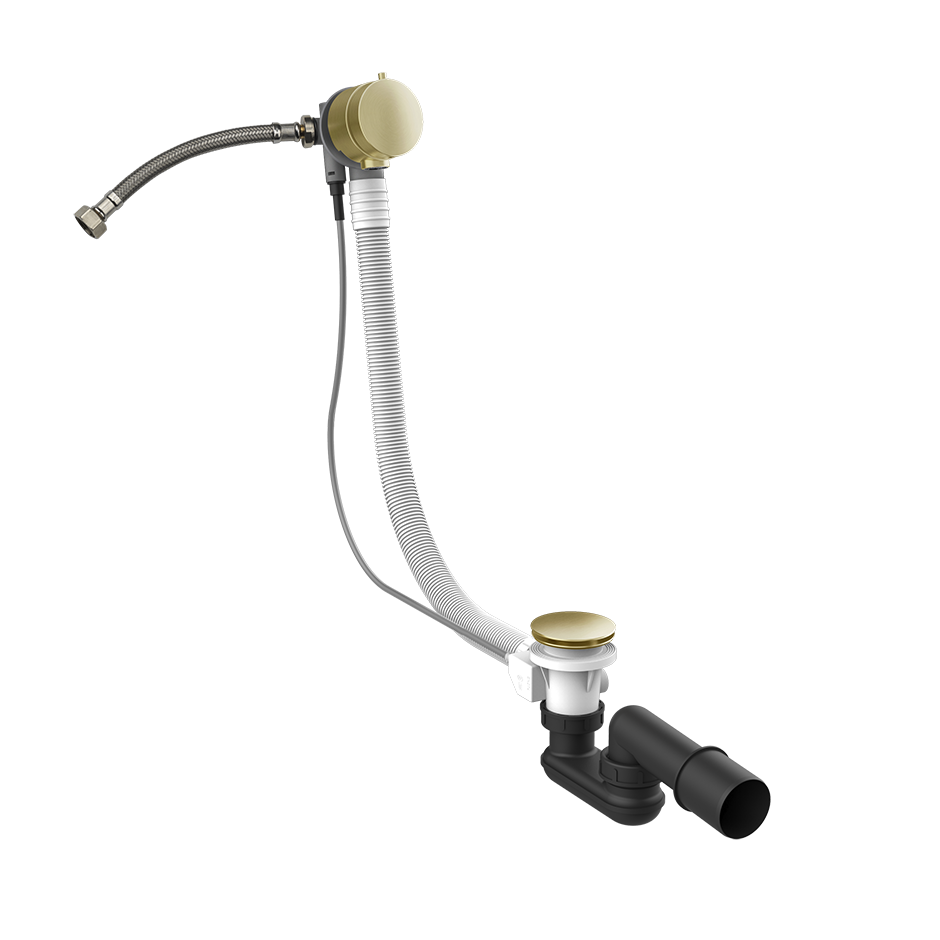 Gessi Polyethylene Column Bath Waste - 01080 Showers GESSI Brass Brushed PVD