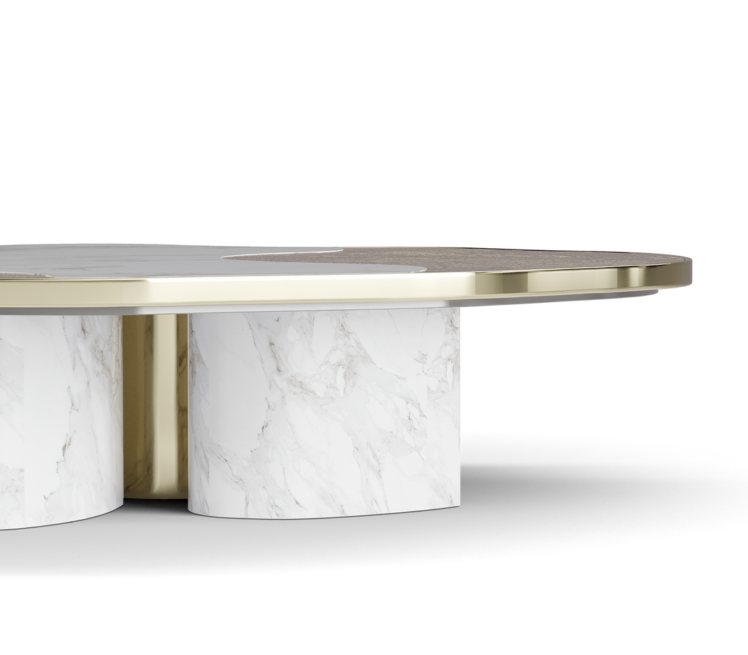 ophelia calacatta marble and gold center table Coffee Tables Boca Do Lobo