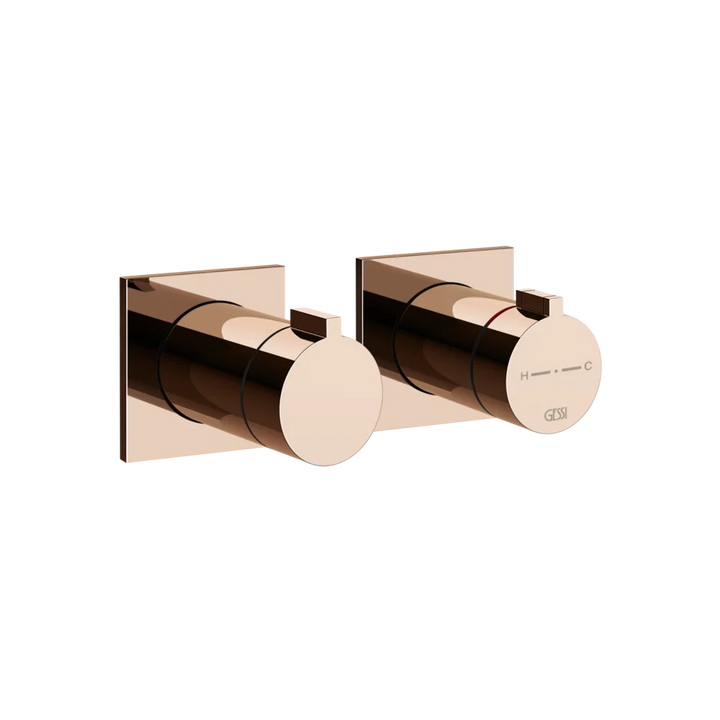 Gessi Inverso Rigato Thermostatic Shower Mixer - 73034 Bathroom Accessories GESSI Copper PVD
