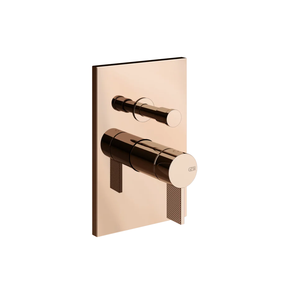 Gessi Inverso Diamantato Wall-Mounted Two-Ways Mixer - 73679 Bathroom Accessories GESSI Copper PVD
