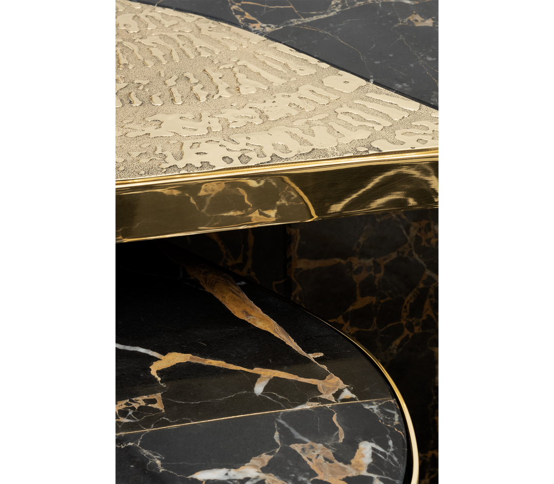 ophelia calacatta marble and gold center table - Image 27