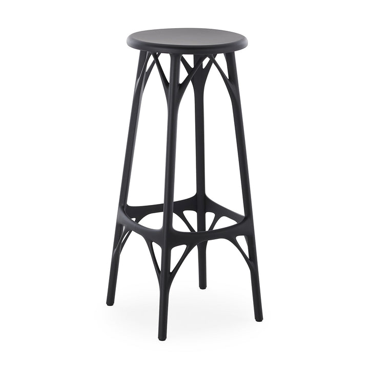 A.I. Outdoor Light Stool (Set of 2) Outdoor Furniture Kartell Black Bar: 29.5 in height