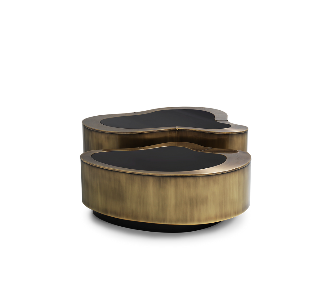 wave polished brass center table - Image 73