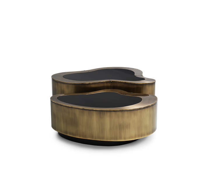 wave polished brass center table - Image 73