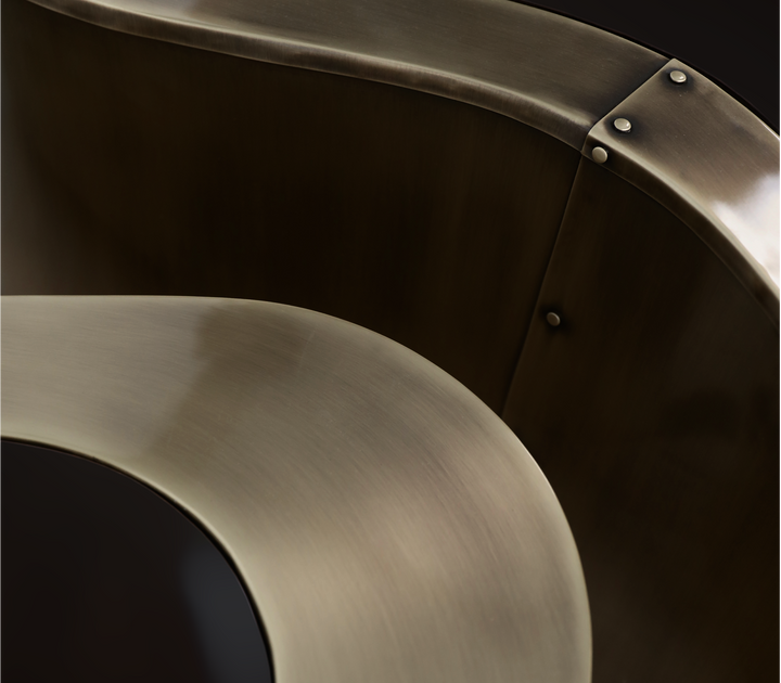 wave polished brass center table - Image 76