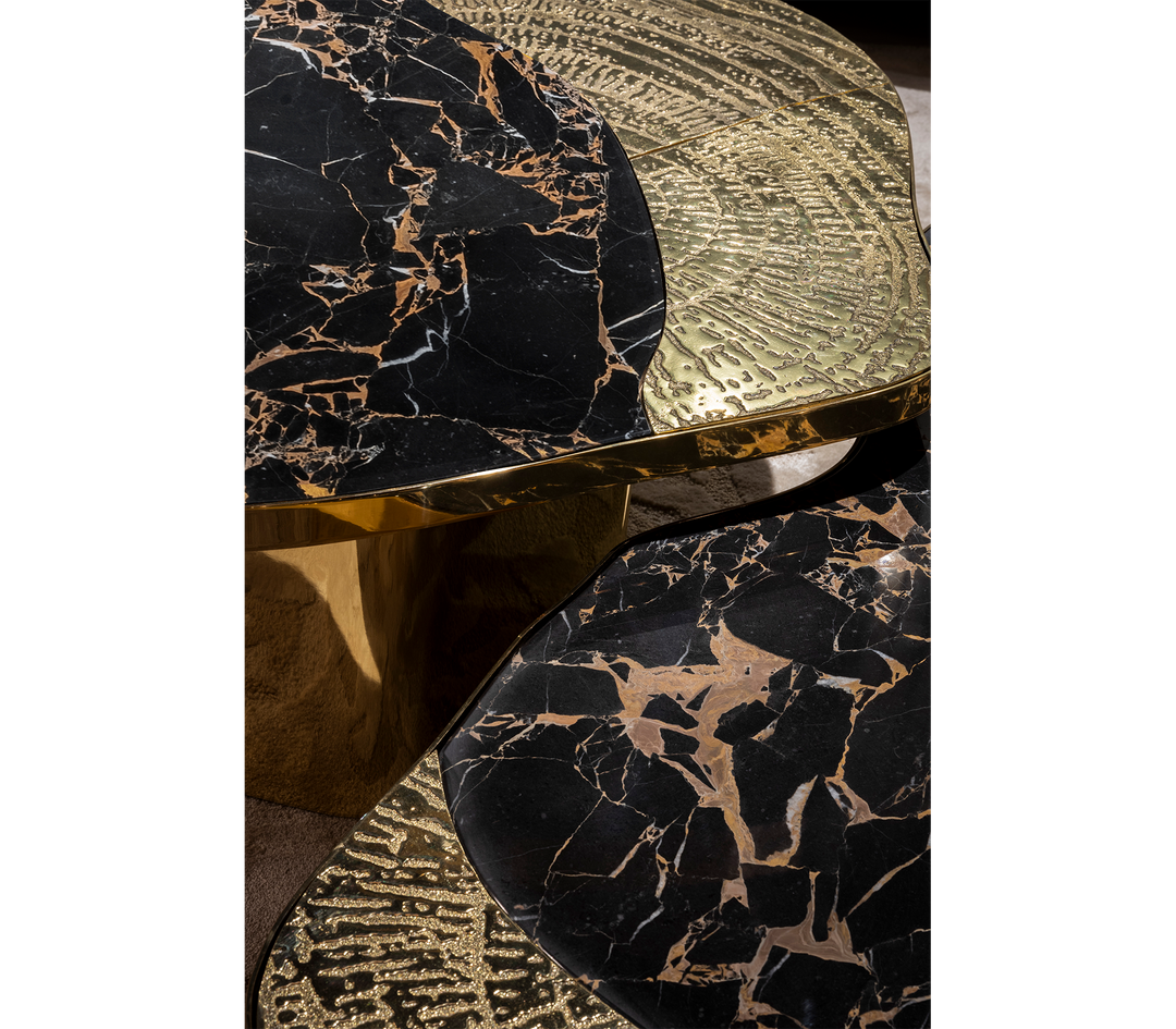 ophelia portoro marble and gold center table Coffee Tables Boca Do Lobo