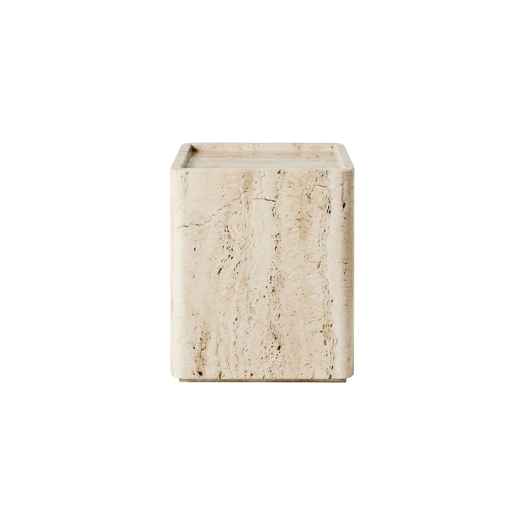 Pietra Side Table Accent Tables Gubi Neutral White Travertine Small: 13 in width