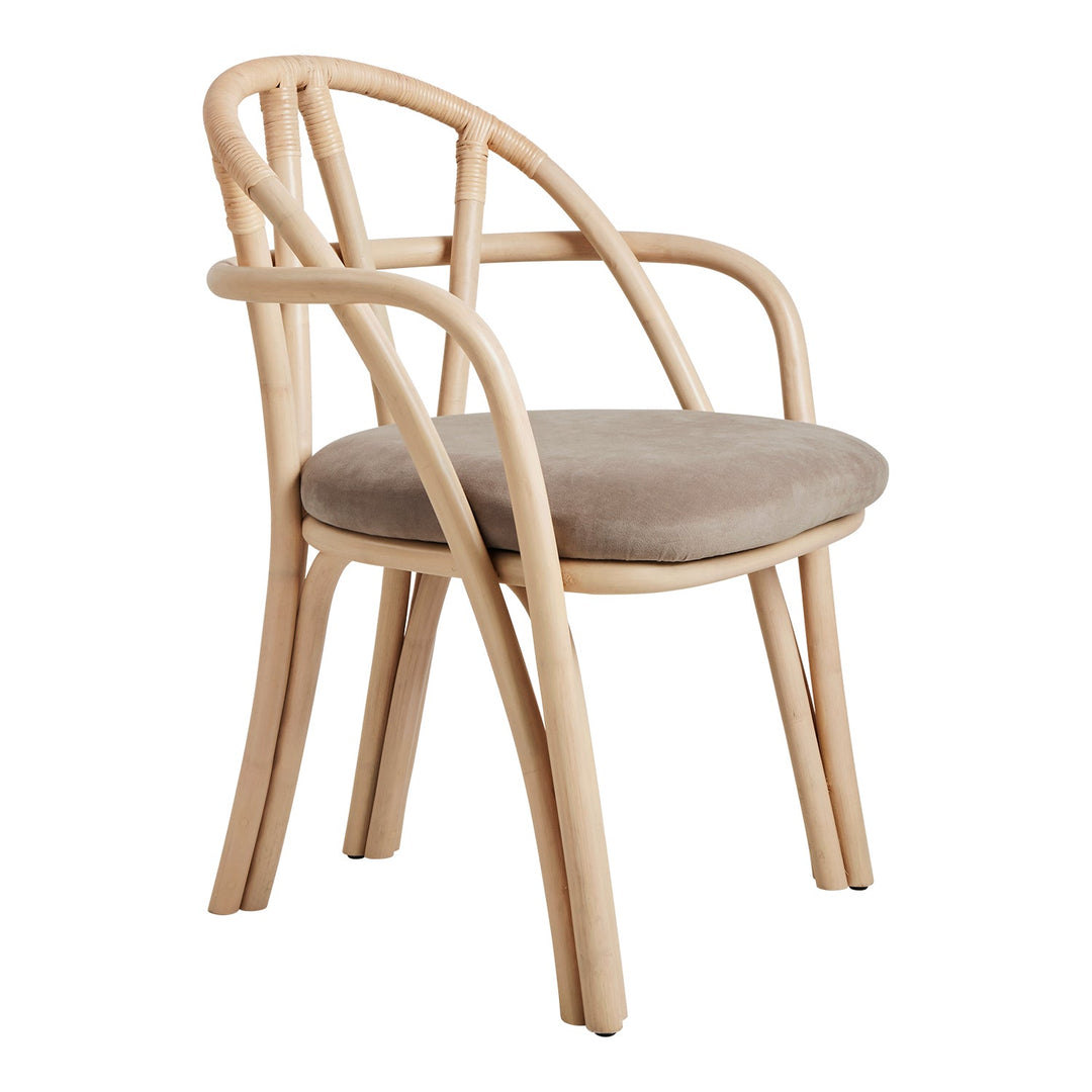 Bistra Dining Armchair Chairs Gubi Natural Rattan / Limonta Fustagno 002