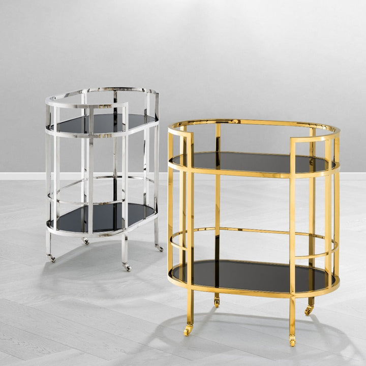 Trolley Townhouse Polished Stainless Steel Furniture Eichholtz