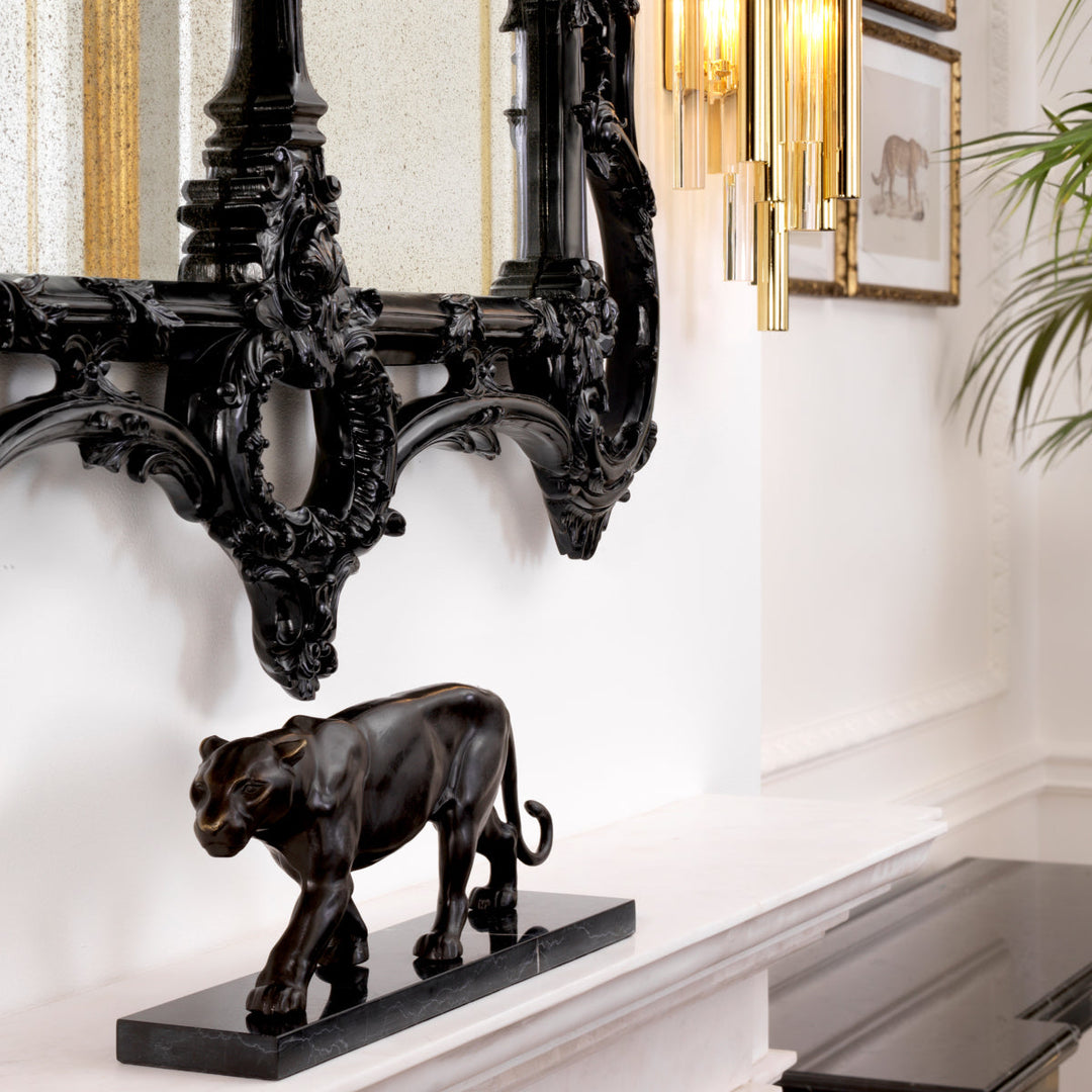 Panther On Marble Base Accessories Eichholtz