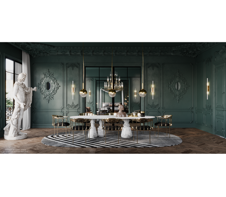 Pietra Oval Xl Nero Marquina Dining Table  Boca Do Lobo   