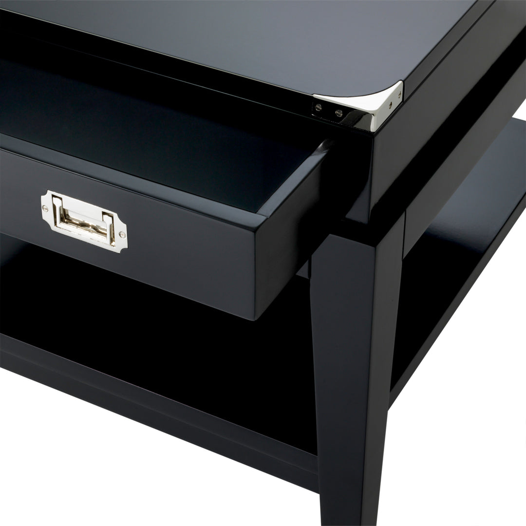 Side Table Military Black Finish Furniture Eichholtz
