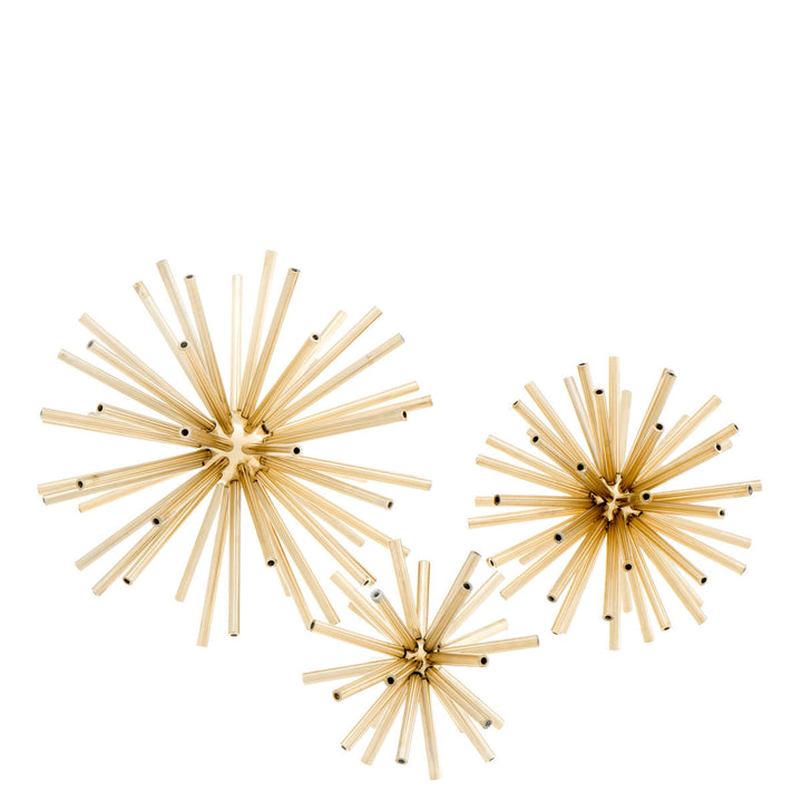 Object Meteor Set Of 3 Polished Brass Accessories Eichholtz