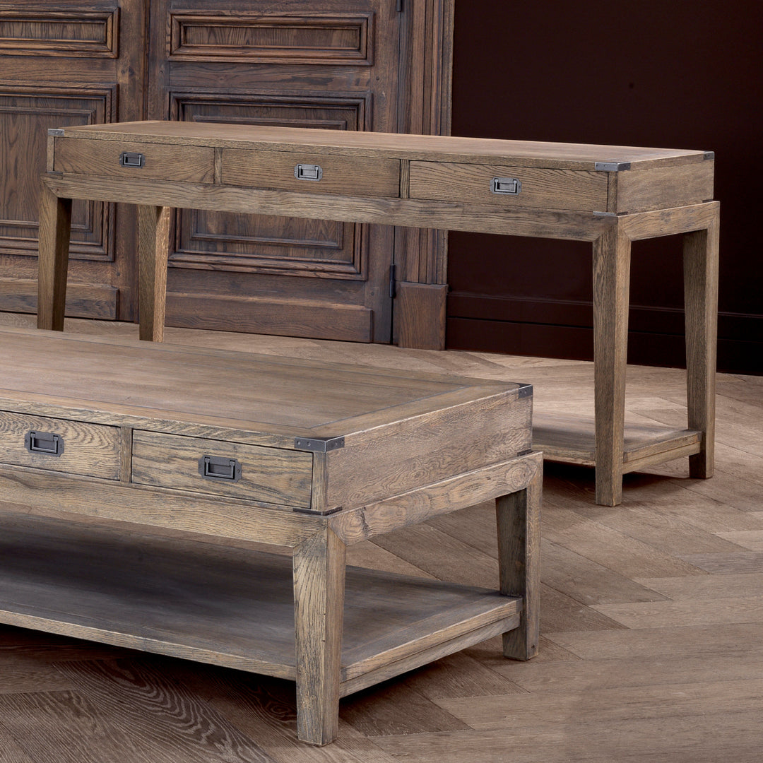 Console Table Military Smoked Oak Furniture Eichholtz