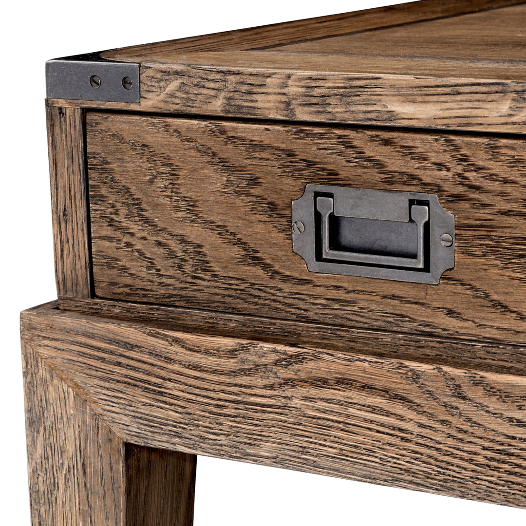 Side Table Military Smoked Oak Furniture Eichholtz
