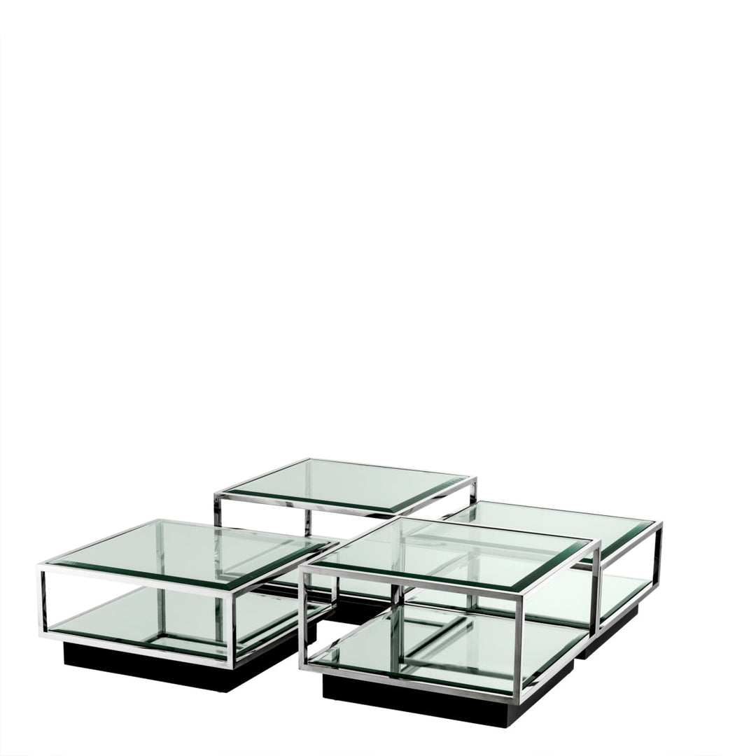 Coffee Table Tortona Set Of 4 Polished Stainless Steel Furniture Eichholtz