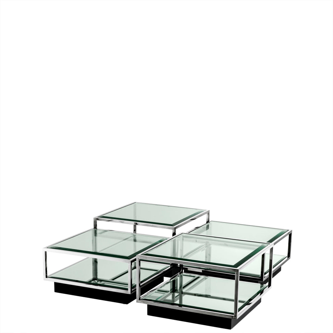 Coffee Table Tortona Set Of 4 Polished Stainless Steel Furniture Eichholtz