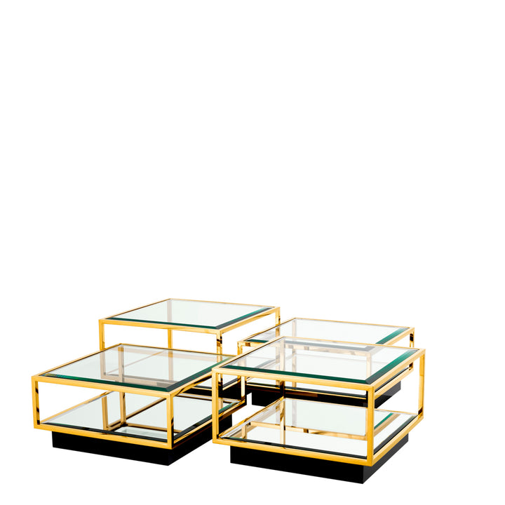 Coffee Table Tortona Set Of 4 Gold Finish Furniture Eichholtz