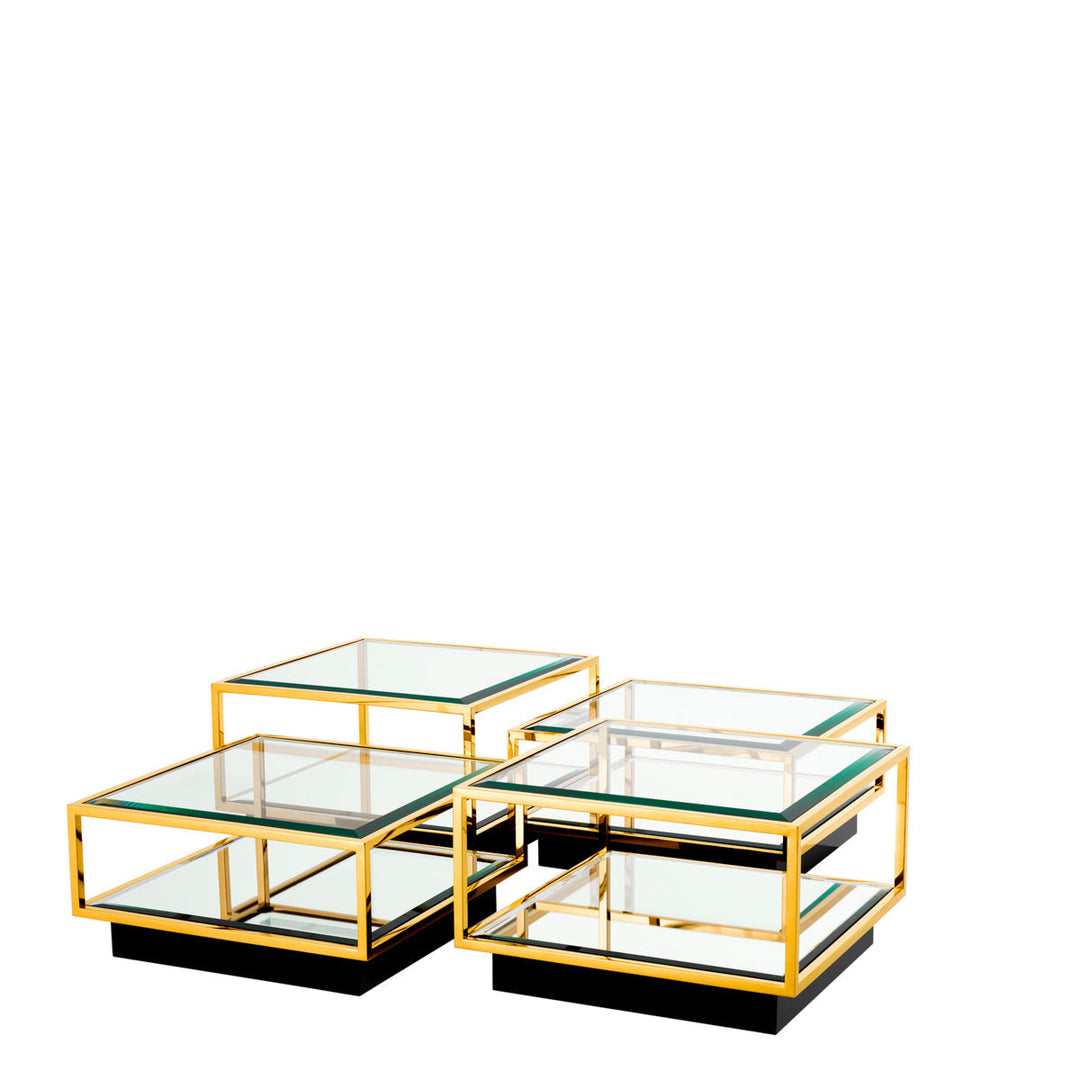 Coffee Table Tortona Set Of 4 Gold Finish Furniture Eichholtz