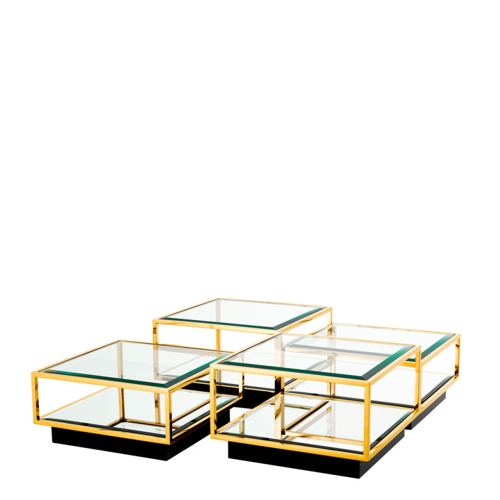 Coffee Table Tortona Set Of 4 Gold Finish Furniture Eichholtz