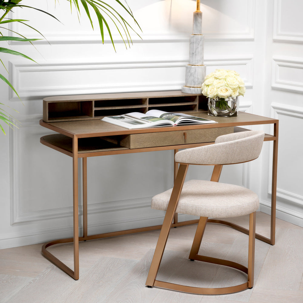 Desk Highland Washed Oak Veneer Furniture Eichholtz