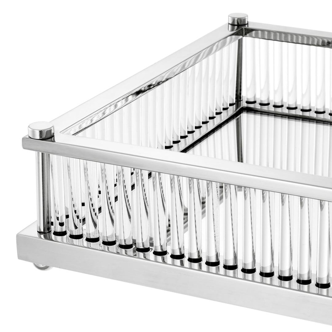 Tray Cora Rectangular Nickel Finish Accessories Eichholtz