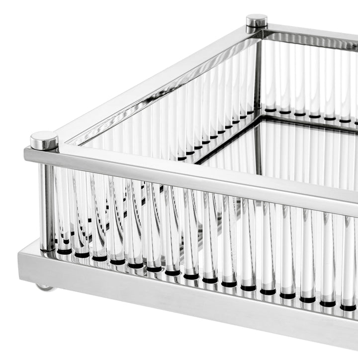 Tray Cora Rectangular Nickel Finish Accessories Eichholtz