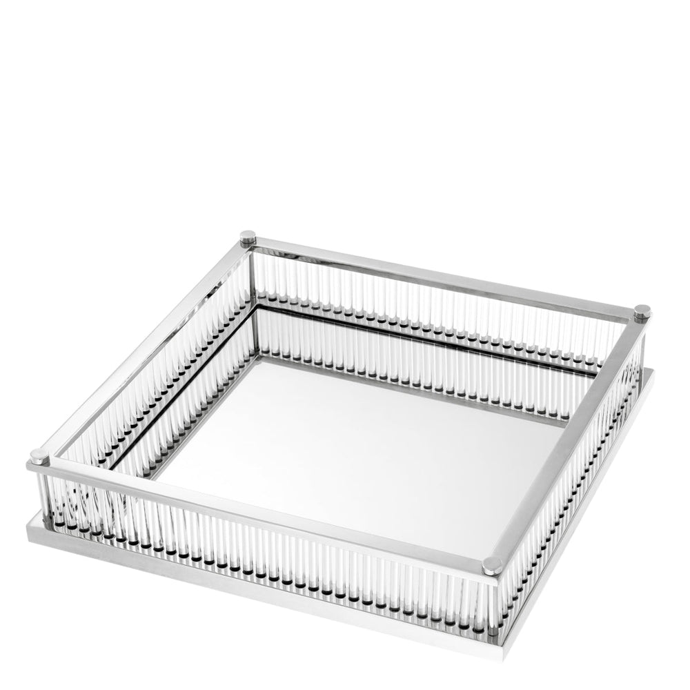 Tray Cora Square Nickel Finish Accessories Eichholtz