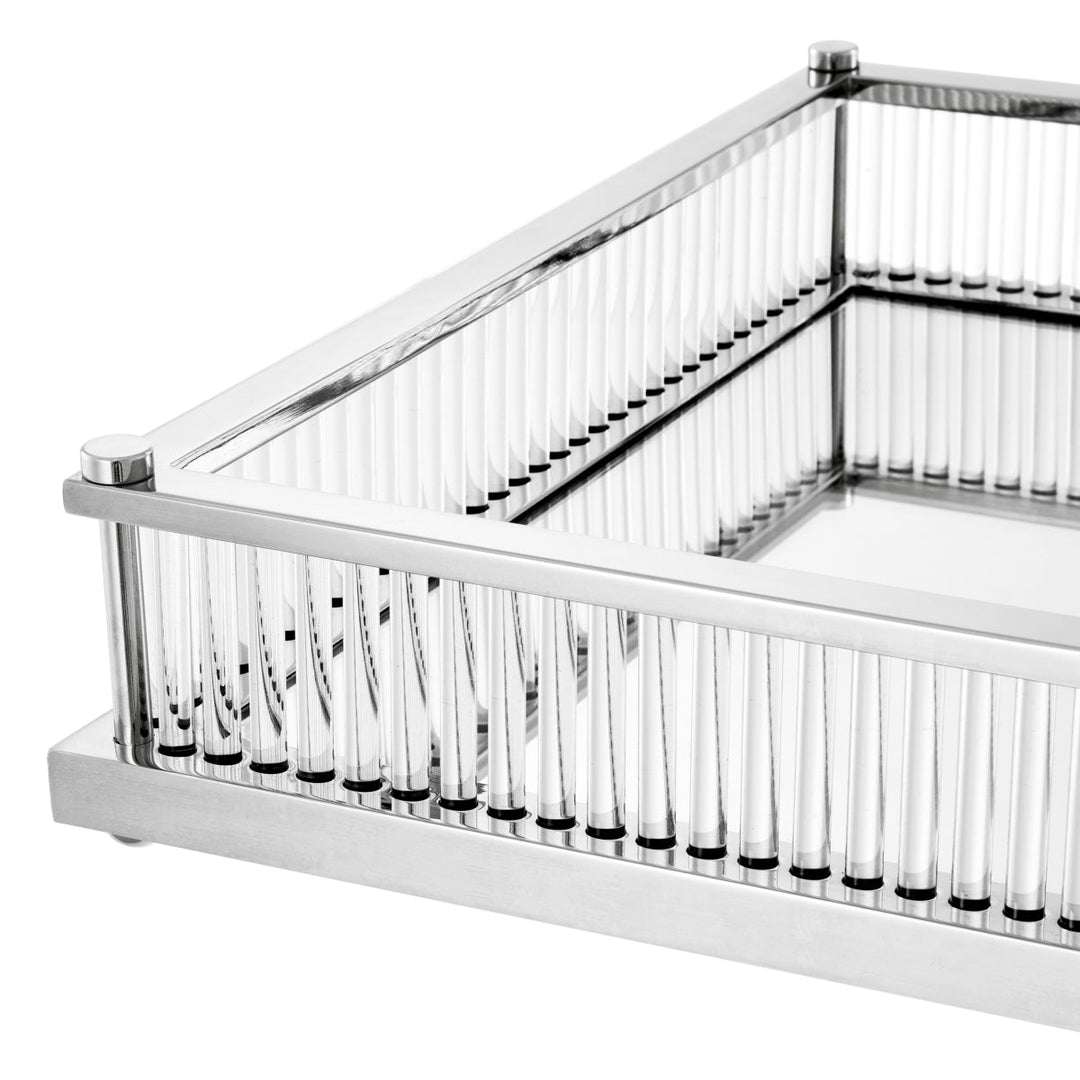 Tray Cora Square Nickel Finish Accessories Eichholtz