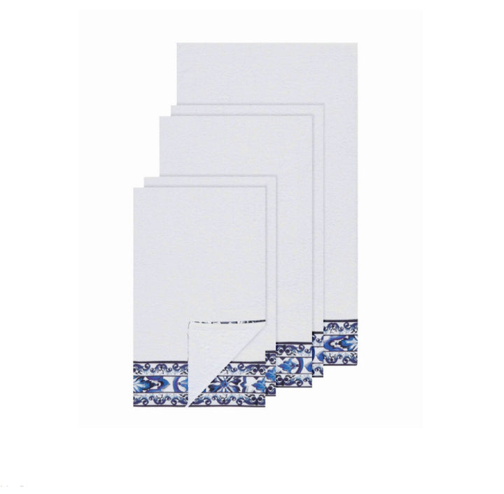 SET OF 5 BLUE MEDITERRANEO BANDED TOWELS Bathroom Accessories Dolce&Gabbana   