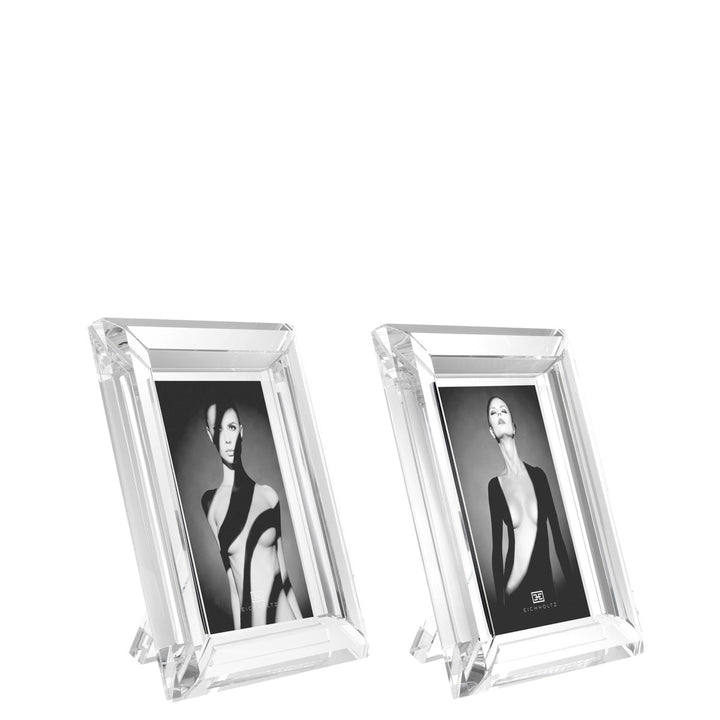 Picture Frame Theory S Set Of 2 Clear Crystal Glass Accessories Eichholtz