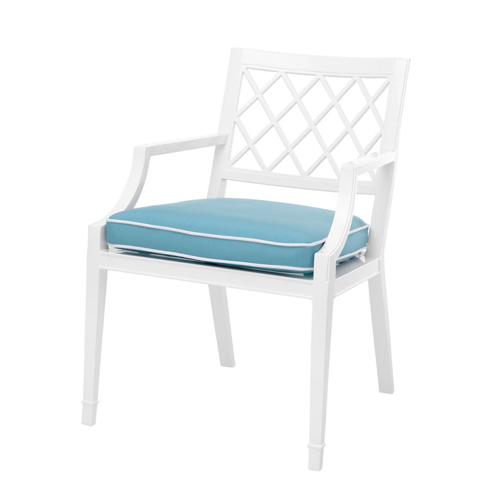 Outdoor Dining Chair Paladium With Arm White Finish Outdoor Eichholtz
