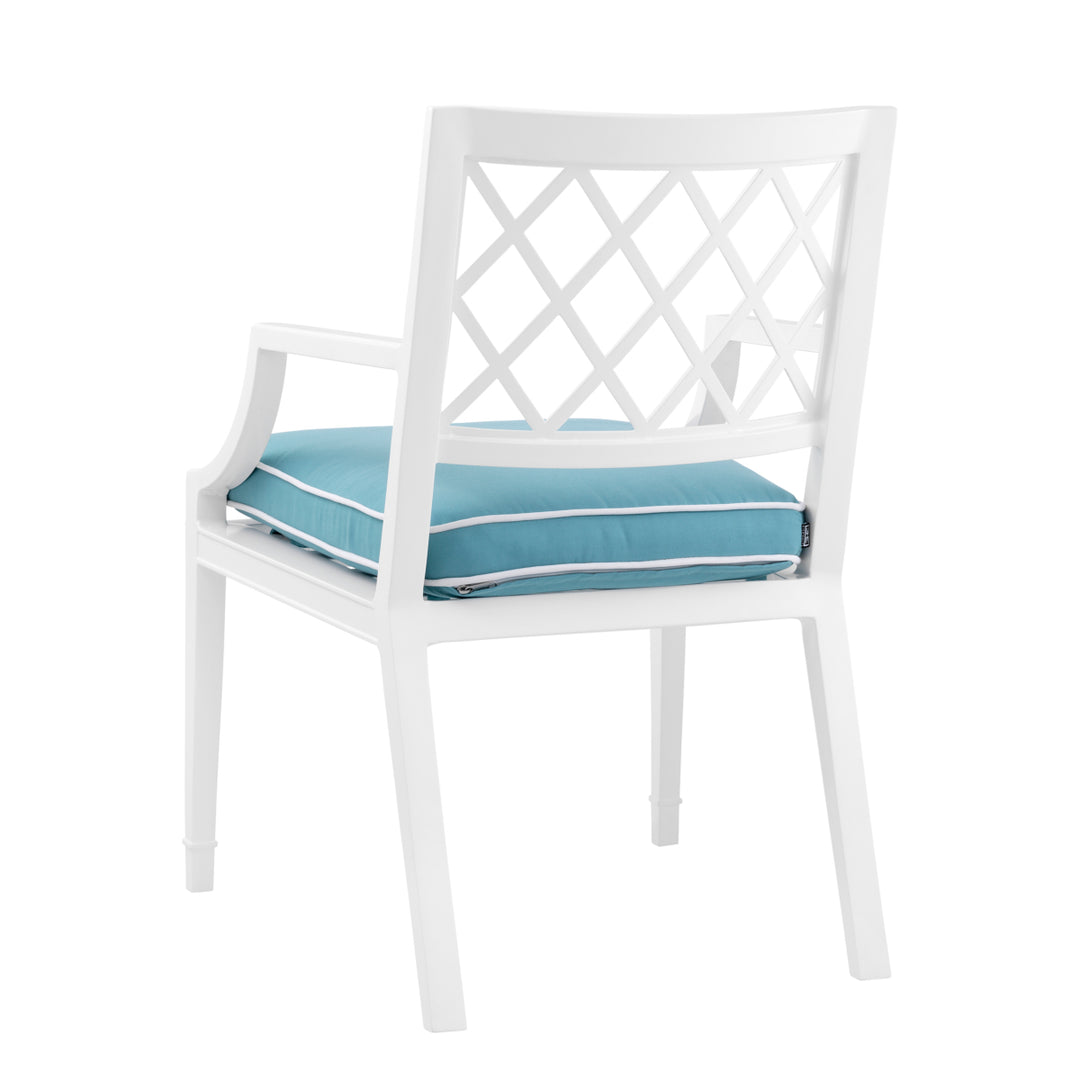 Outdoor Dining Chair Paladium With Arm White Finish Outdoor Eichholtz