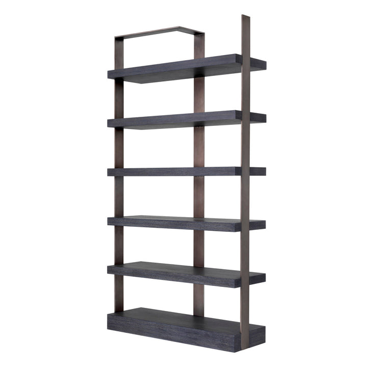 Cabinet Geo Charcoal Grey Crown Oak Veneer Medium Bronze Finish Furniture Eichholtz