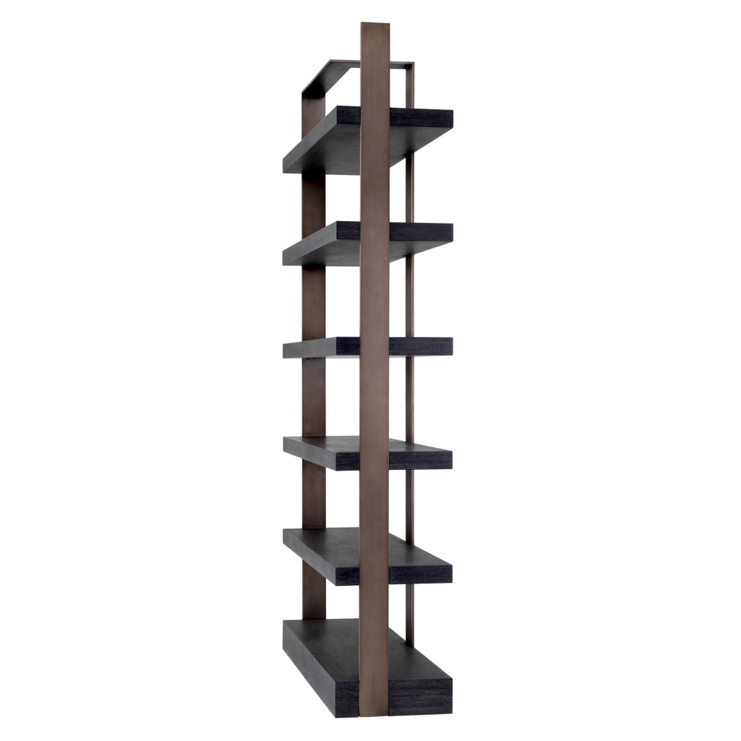 Cabinet Geo Charcoal Grey Crown Oak Veneer Medium Bronze Finish Furniture Eichholtz