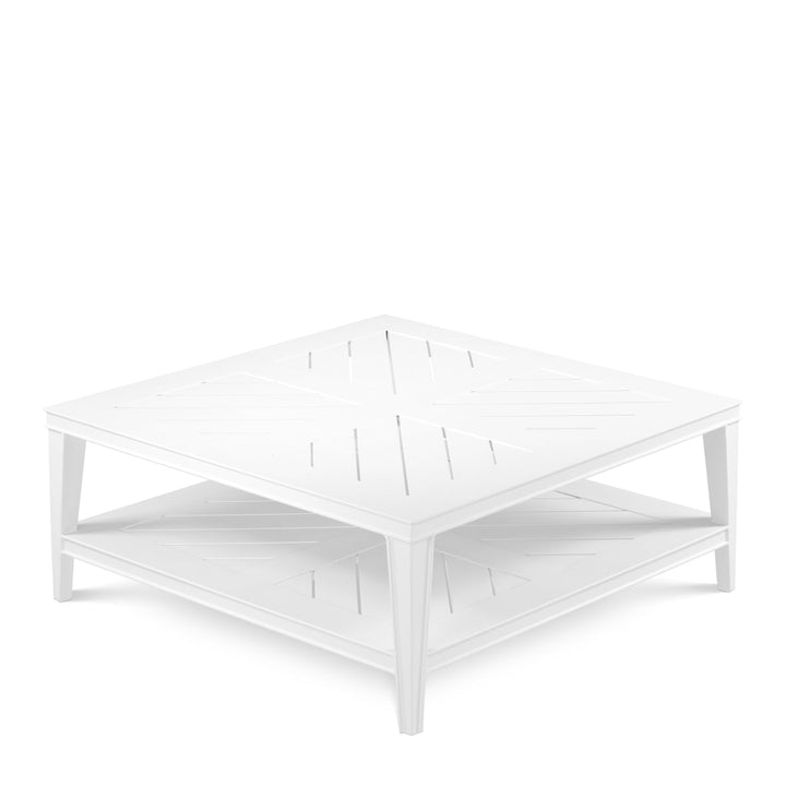 Outdoor Coffee Table Bell Rive Square White Finish Outdoor Eichholtz