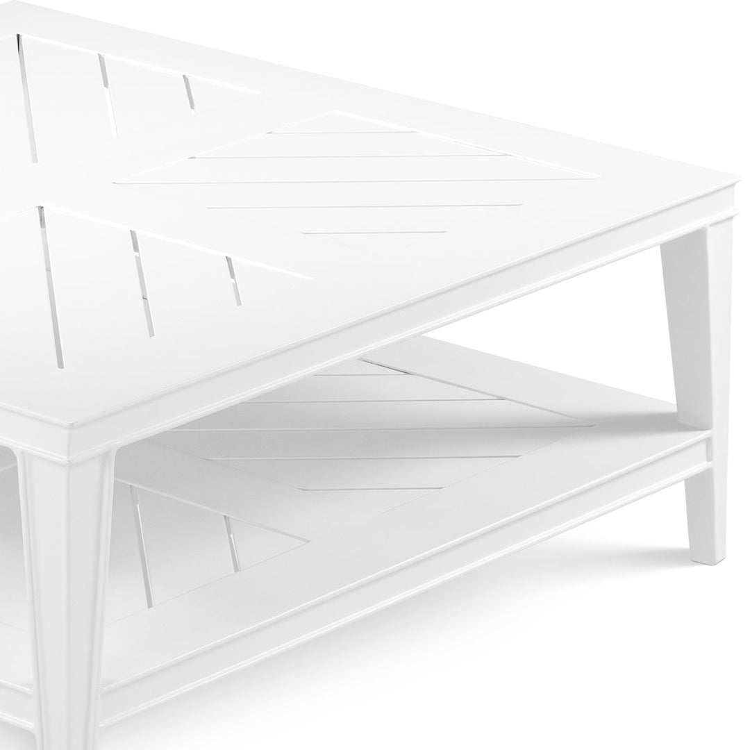 Outdoor Coffee Table Bell Rive Square White Finish Outdoor Eichholtz