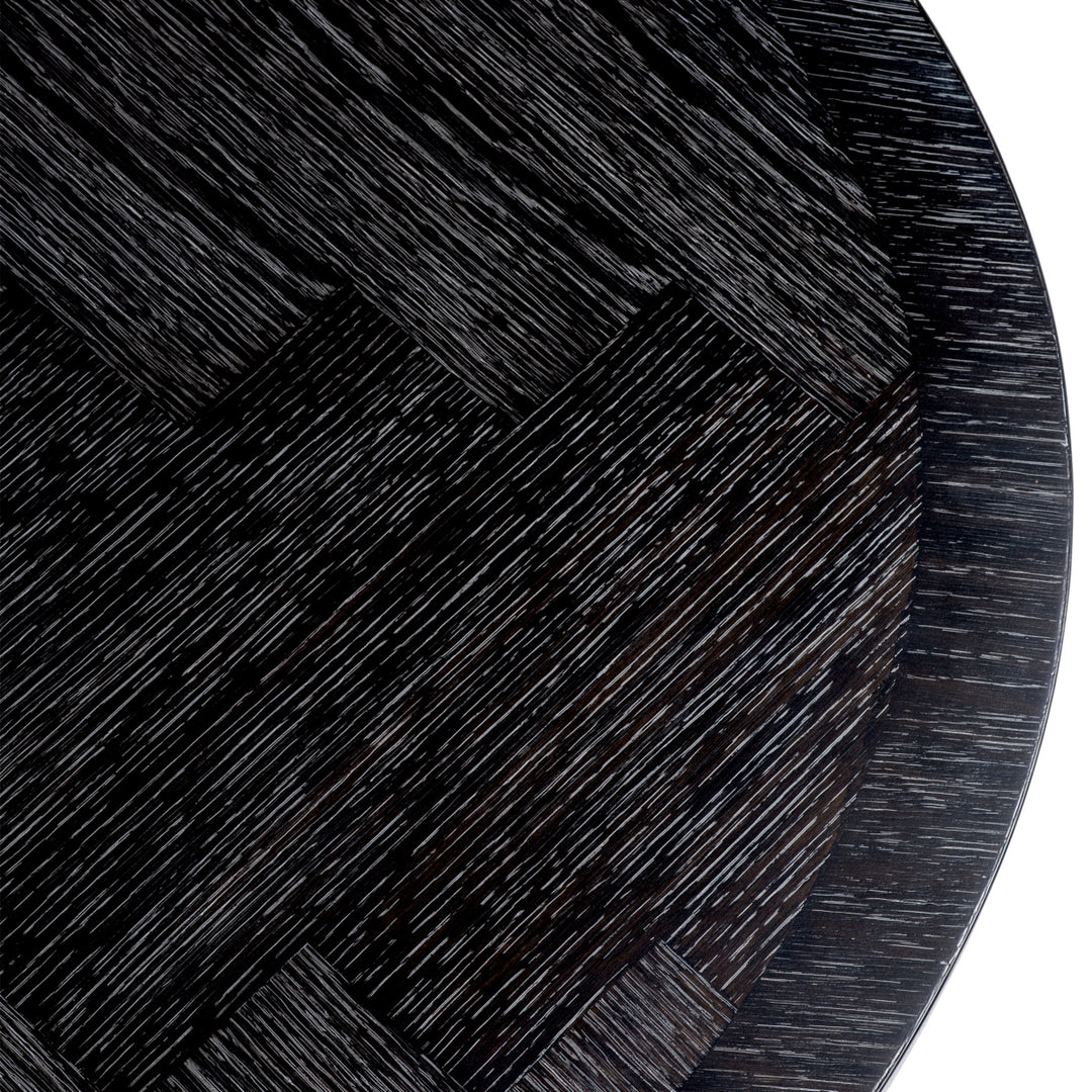 Dining Table Melchior Oval Charcoal Oak Veneer Furniture Eichholtz