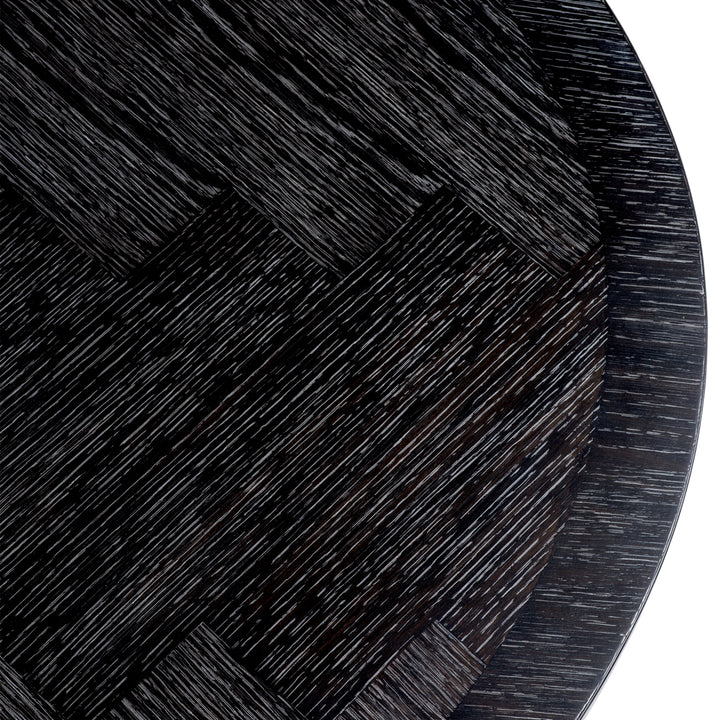 Dining Table Melchior Oval Charcoal Oak Veneer Furniture Eichholtz