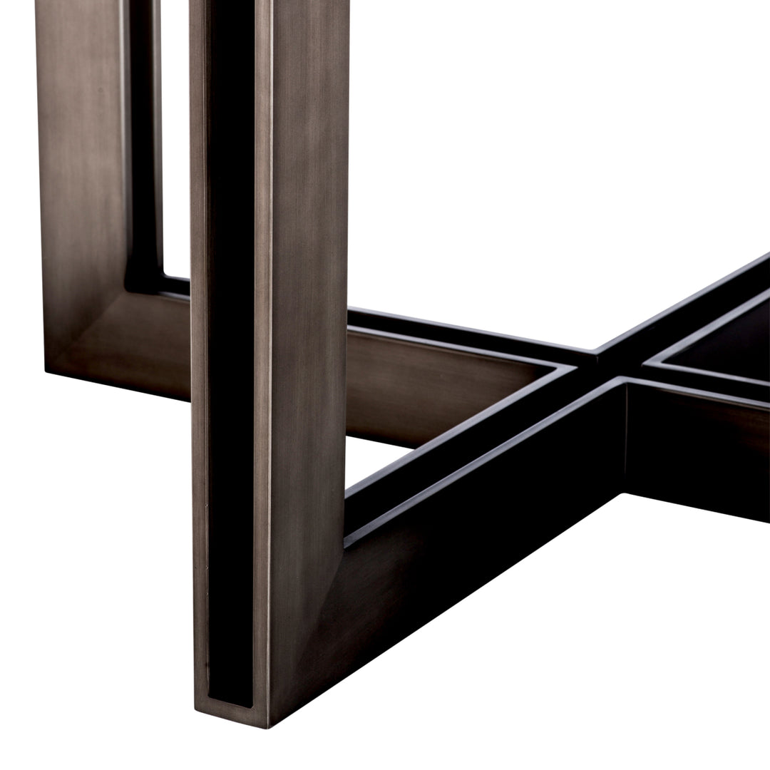 Dining Table Melchior Oval Charcoal Oak Veneer Furniture Eichholtz