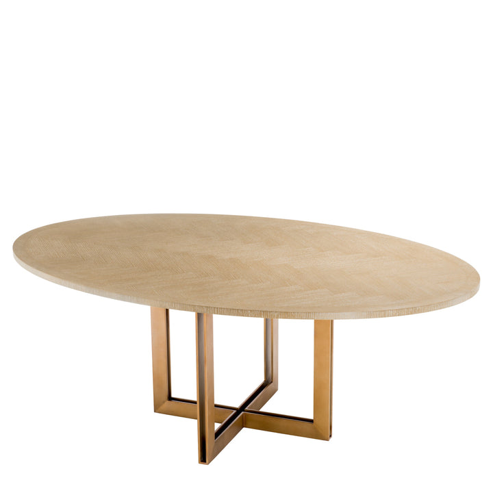 Dining Table Melchior Oval Washed Oak Veneer Tables Eichholtz