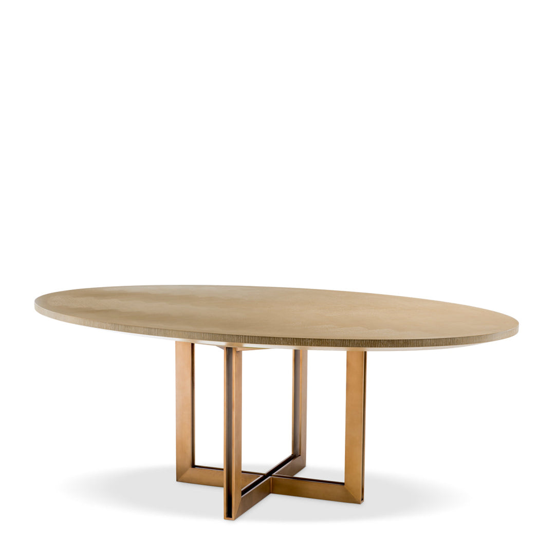 Dining Table Melchior Oval Washed Oak Veneer Tables Eichholtz