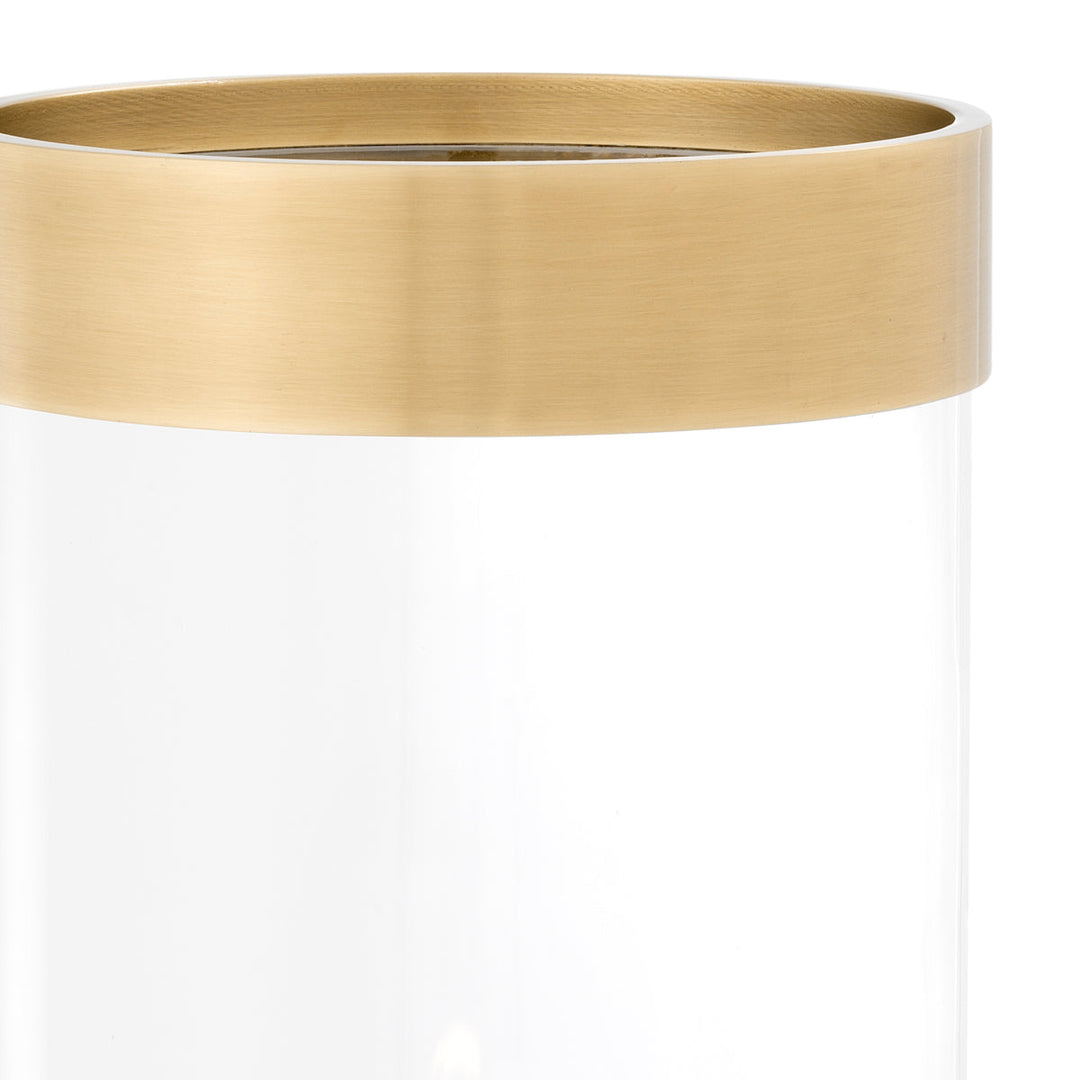 Hurricane Vertex L Clear Glass Antique Brass Finish Accessories Eichholtz