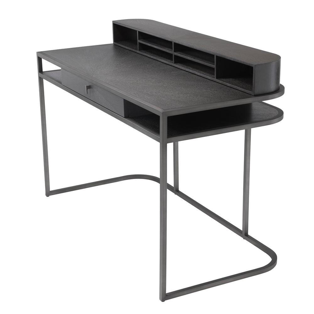 Desk Highland Charcoal Oak Veneer Furniture Eichholtz