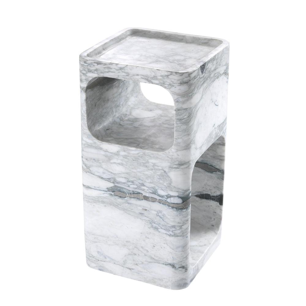 Side Table Adler Honed White Marble Tables Eichholtz