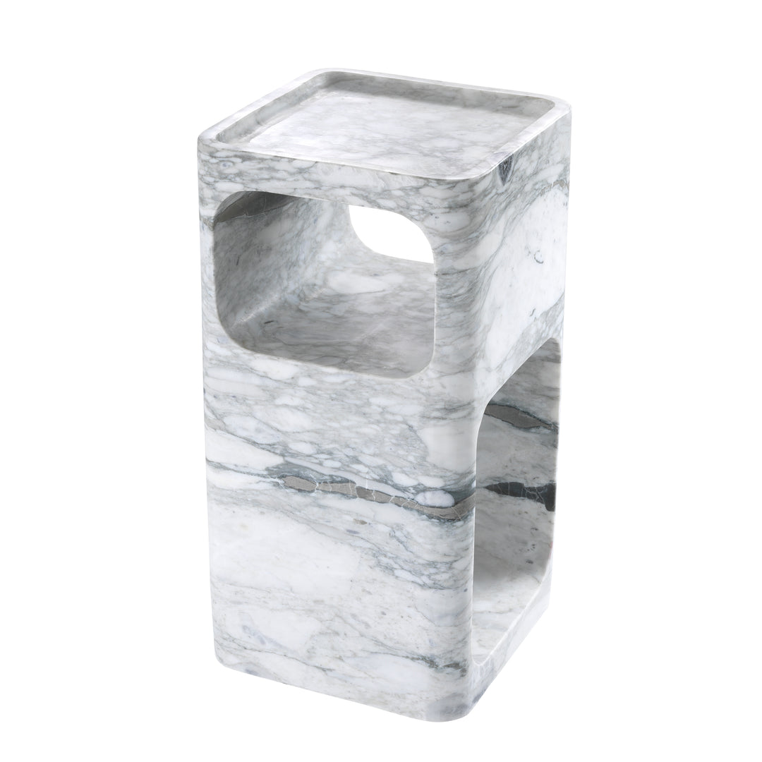 Side Table Adler Honed White Marble Tables Eichholtz