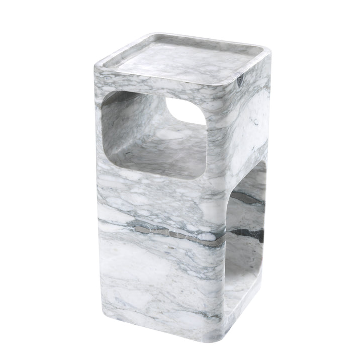 Side Table Adler Honed White Marble Tables Eichholtz