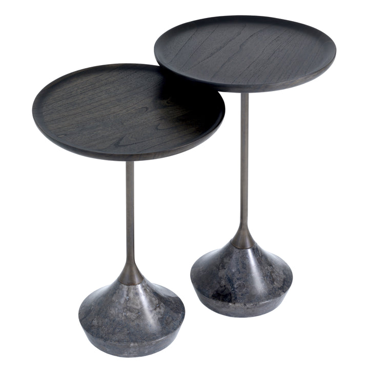 Side Table Puglia Set Of 2 Grey Marble Furniture Eichholtz